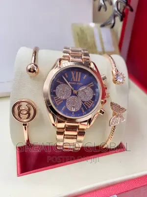 Michael Kors Ladies Wristwatch and Bangles Set