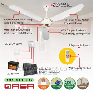 Qasa Ac and DC Ceiling Fan 56inches
