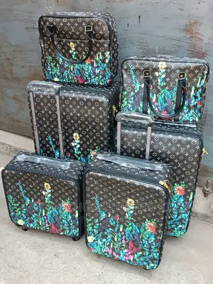 Set of 6 Luis Vuitton Leather Travelling Luggage Boxes