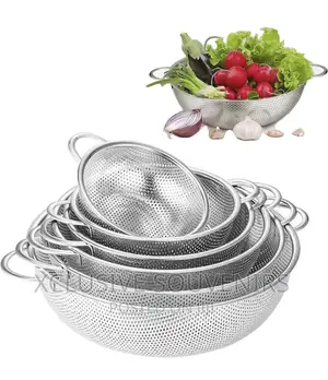 6PCS Stainless Steel Sieve for Kitchen With Double Handle