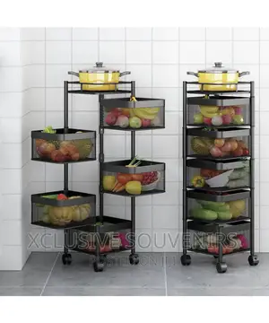 5tier Storage Basket With Wheels Pantry Vegetable Storage