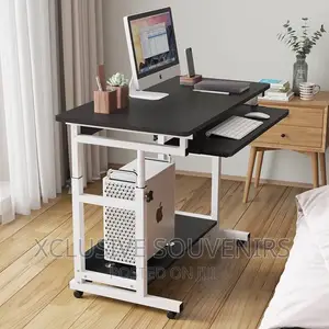 Adjustable Height Desktop/Laptop Desk With Wheel And Drawer