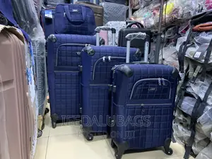 Set of Quality Blue Travel Luggage With Carry on Kit
