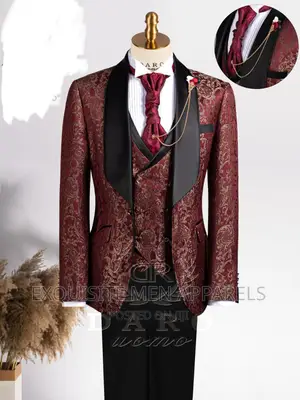 Turkish Flower Design Tuxedo Men's Suit