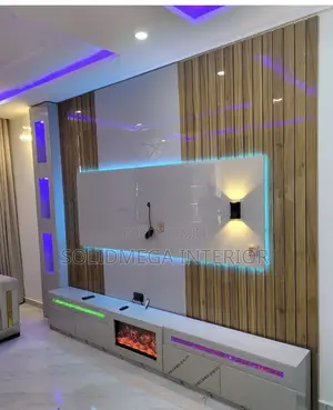 Solid Interior Full Wall Tv Stand