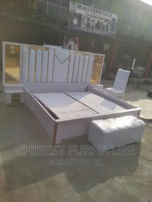 Quality 7by7 Set of Ulphostery Padded Bed Frame