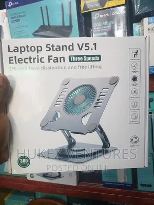 360° Rotating Aluminum Laptop Stand With Electric Fan