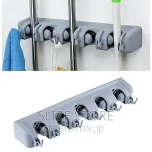Wall Mounted 5 Hook Mop Holder