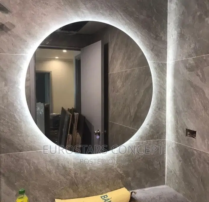 Round Shape Plain Mirror With Back LED Lights