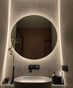 Round Shape Plain Mirror With Back LED Lights