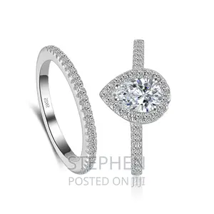925 Sterling Silver Wedding Engagement Ring Set Jewelry
