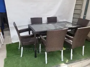 Outdoor 6 Seaters Basket Table With Chairs