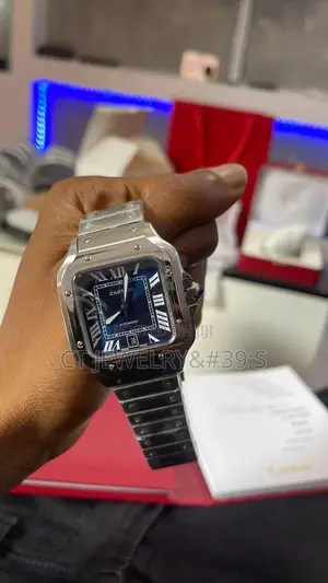 Quality (Thick) Stainless Stee SANTOS DE CARTIER Blue Dial