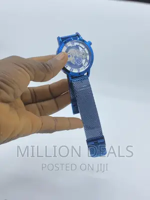 Meshed Blue Strap Men's Wrist Watch