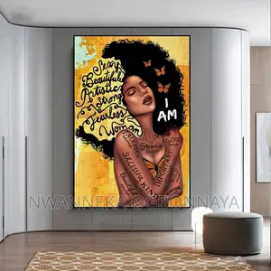 Canvas Painting Abstract African Strong Girl Art