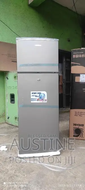 Brand New BRUHM 200L Double Door Refrigerator>Extenal>Silver