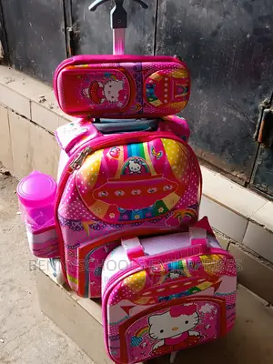 4 in 1 14 Inchkitty Kids Children's Girls Trolley School Bag