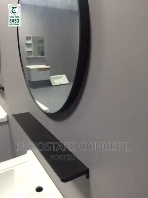 Round Shape Wall Mirror With Shelf