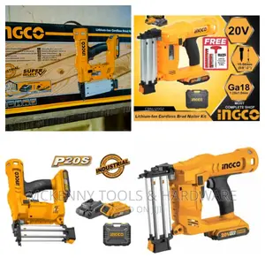 Ingco Cordless Brad Nailer Kit -20v With 2 X Battery X Chger