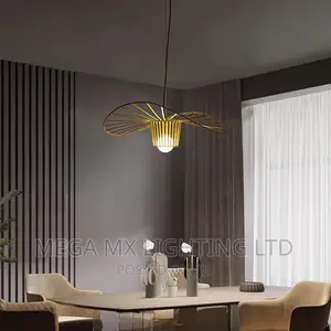 Nordic LED Vertigo Pendant Light 60cm (Straw Hat Design)