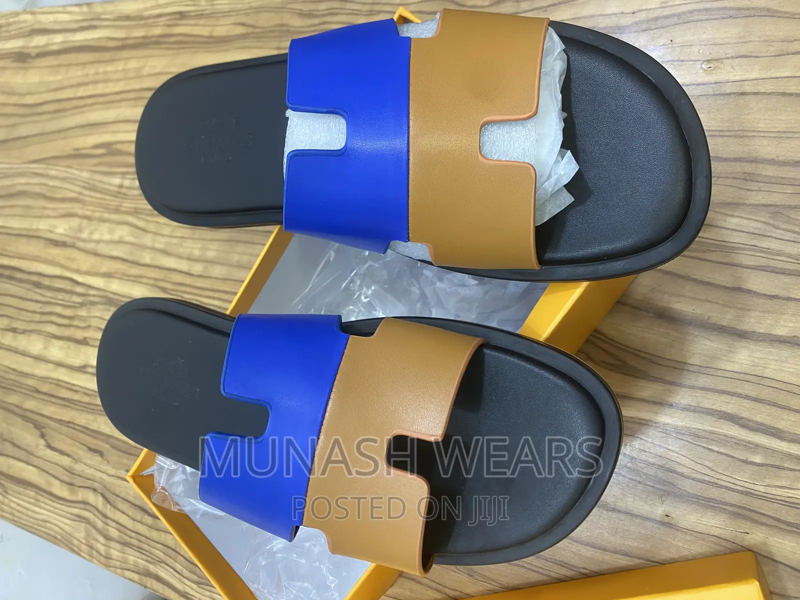 Original Hermes Leather Slipers
