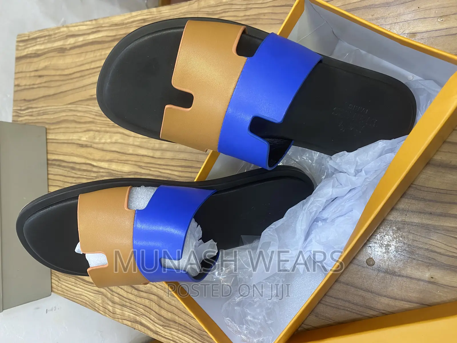 Original Hermes Leather Slipers