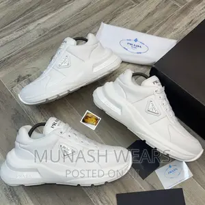 Original Prada All White Luxury Sneakers