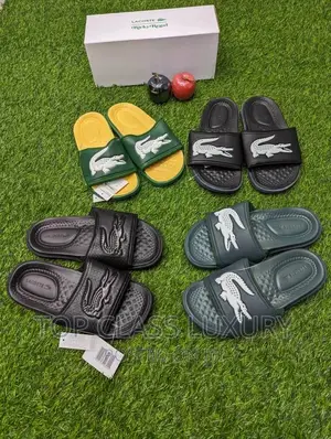 Original Lacoste Crocodile Logo Slides Men Women