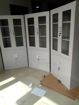 Half Glass Half Metal Cabinet