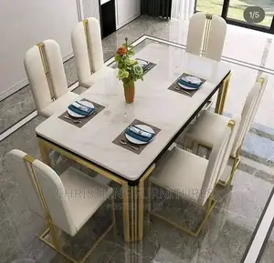 Marble Top Dining Table Set