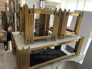 Modern Marble Top Centre Table With 2 Side Stools