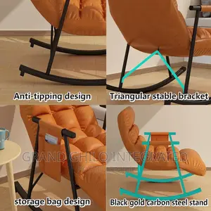 Leisure Rocking Chair With Cushion Black