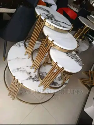 Marble Top Center Table and Side Stool