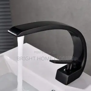 Black C-Carved Luxury Basin Mixer Tap
