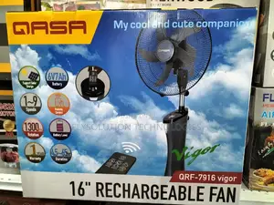 QASA 16 Inches Rechargeable Fan + Remote Control