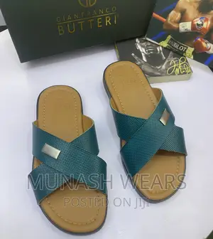 Italian Gianfranco Butteri Casual Leather Slipers