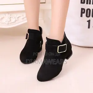Black Suede Children Ankle Shoe