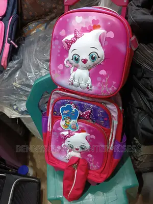 Set of 3 in 1 Hello Girls 16 Inches Trolley School Bag