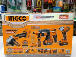 20v 3 Combo Ingco Hammer Drill, Impact Wrench, Grinder