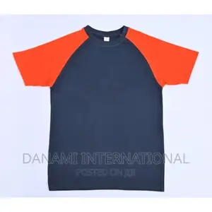Danami Navy Blue Orange Contrast Sport Gym Active T Shirt