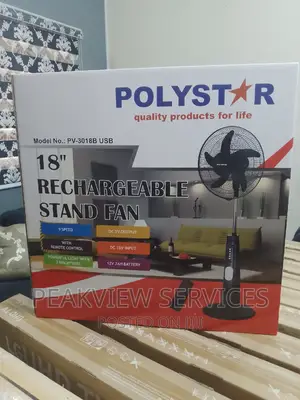 New in Polystar Rechargeable Fan With Remote