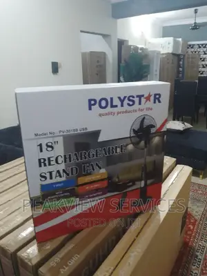 Low Noise Polystar Rechargeable Stand Fan 18 Inch (Pv-3018b)