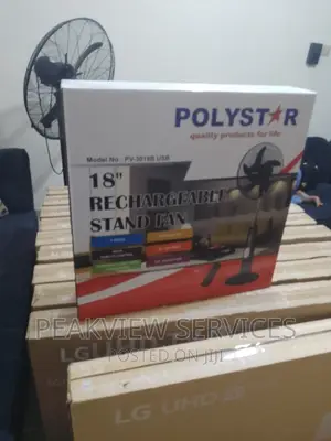 Environment Friendly Polystar Rechargeable Standing Fan