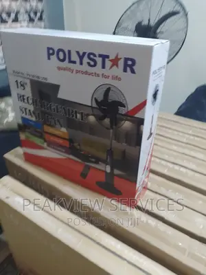 Quality 18'inch Polystar Rechargeable Standing Fan+Remote
