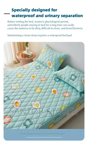6 by 6 Waterproof Bedsheet With 2 Pillow Case