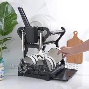 Dish Drainer Dish Drying Rack Kitchen Storage Double Layer