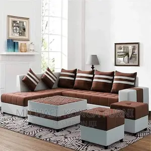 Beautiful L Shape Sofa With Puff