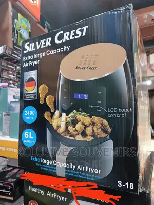 6L Large Capacity Silver Crest Air Fryer With LCD Control