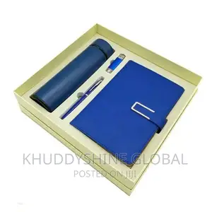 Notepad, Pen, Flashdrive and Temperature Flask
