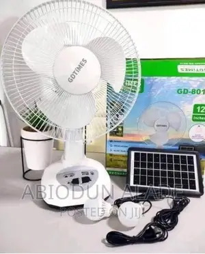 GDTIME 12 Inches Rechargeable Solar Fan